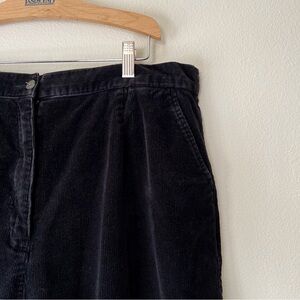 L.L.Bean‎ black womens corduroy high waisted pants size 16 tall